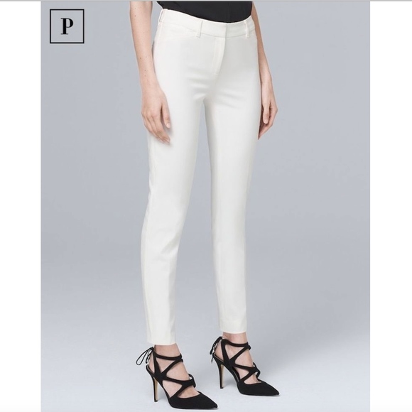 white slim ankle pants